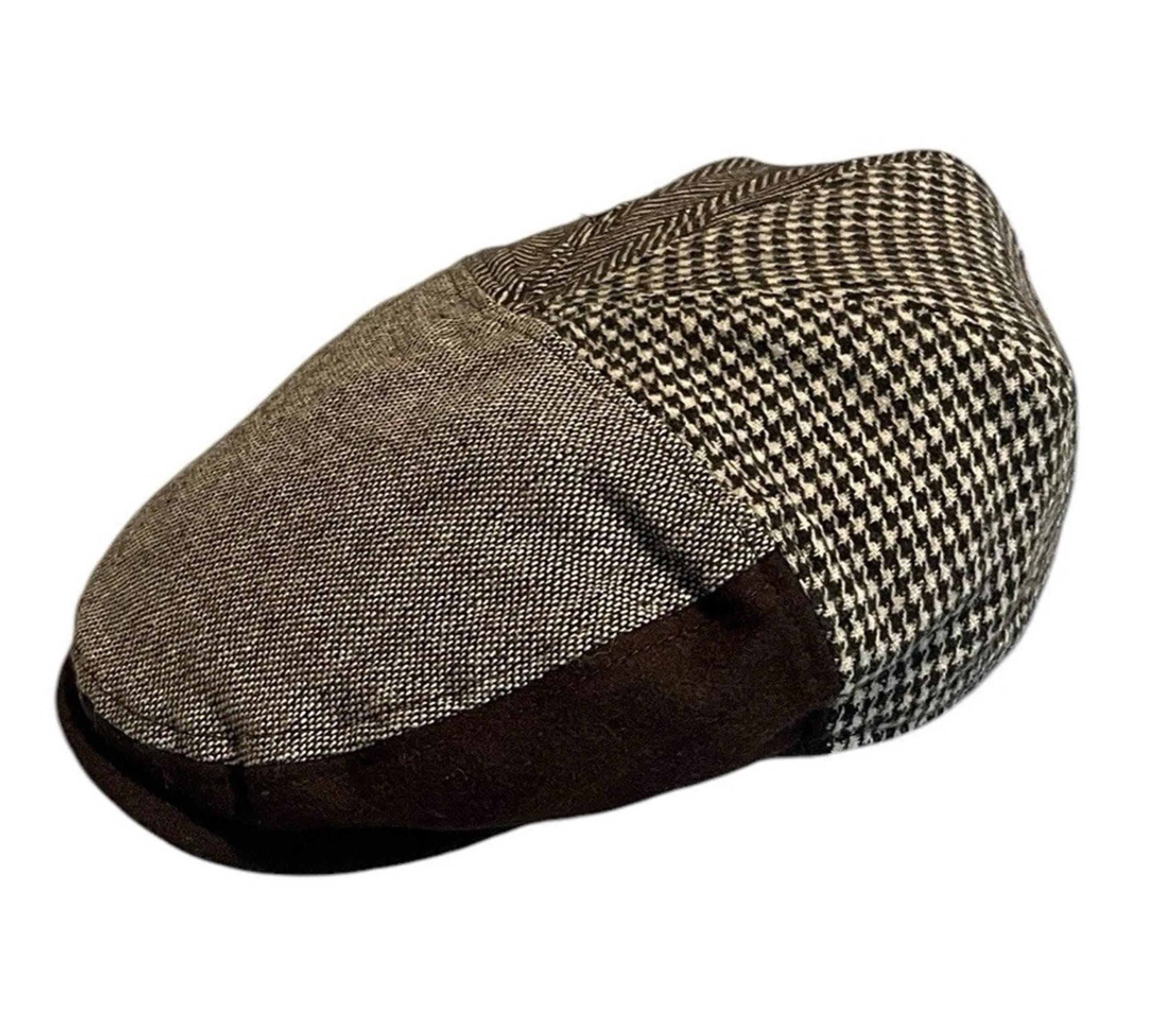 Dockers Newsboy Cabbie Hat Mens L/XL Brown Wool Blend Ear Flaps Cap NEW $40