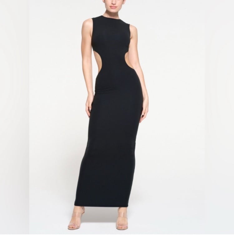 skims fits everybody dress Elegant Black Sleeveless Dress