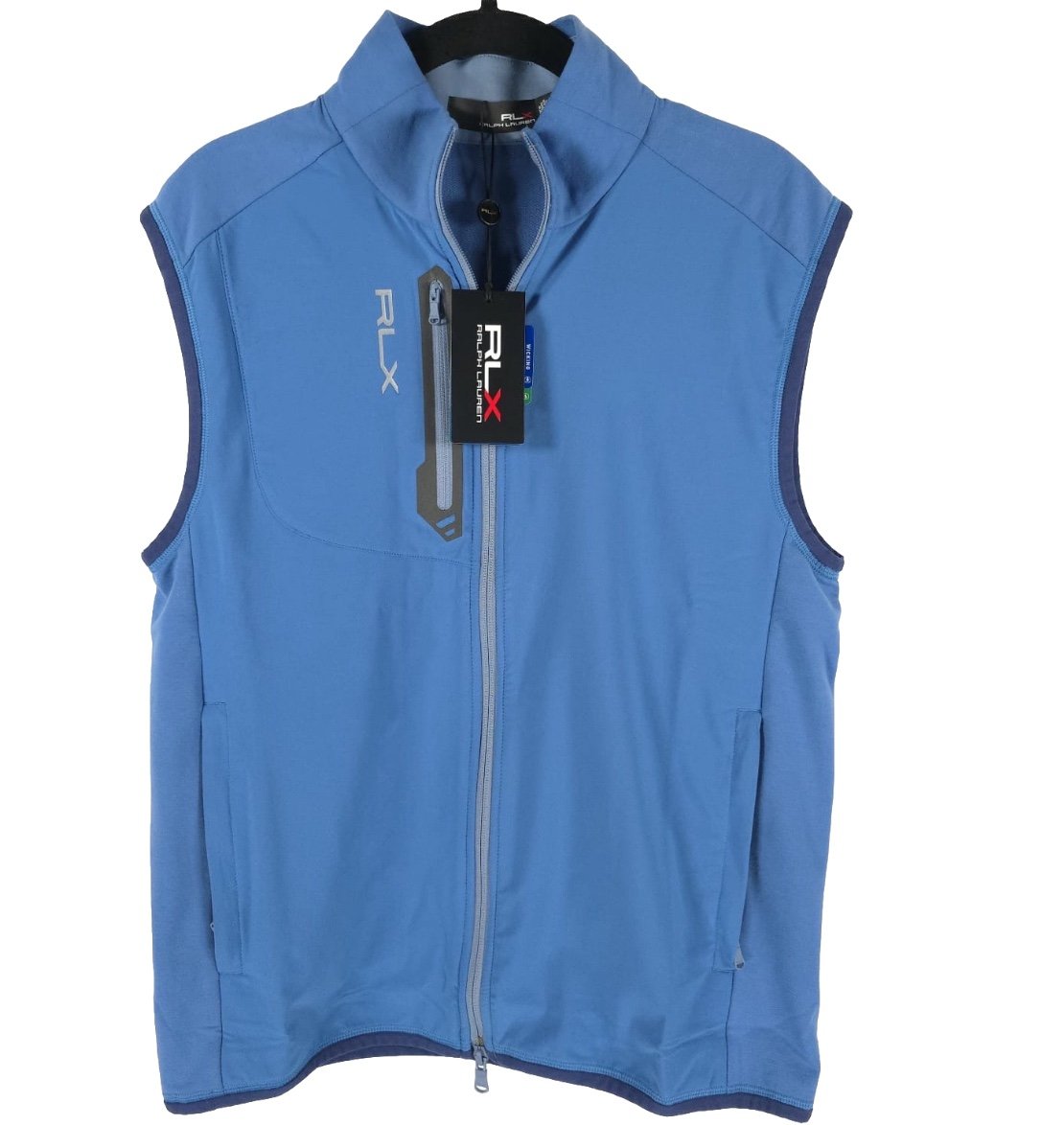 NWT RLX RALPH LAUREN GOLF Mock Neck Full Zip Wicking Tech Terry Hybrid Vest Sz S