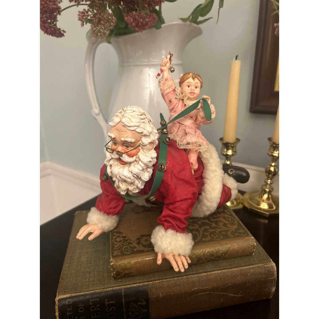 RARE! Kurt Adler Grandpa Santa Piggy Back Marjorie Rothberg Lim Ed Christmas