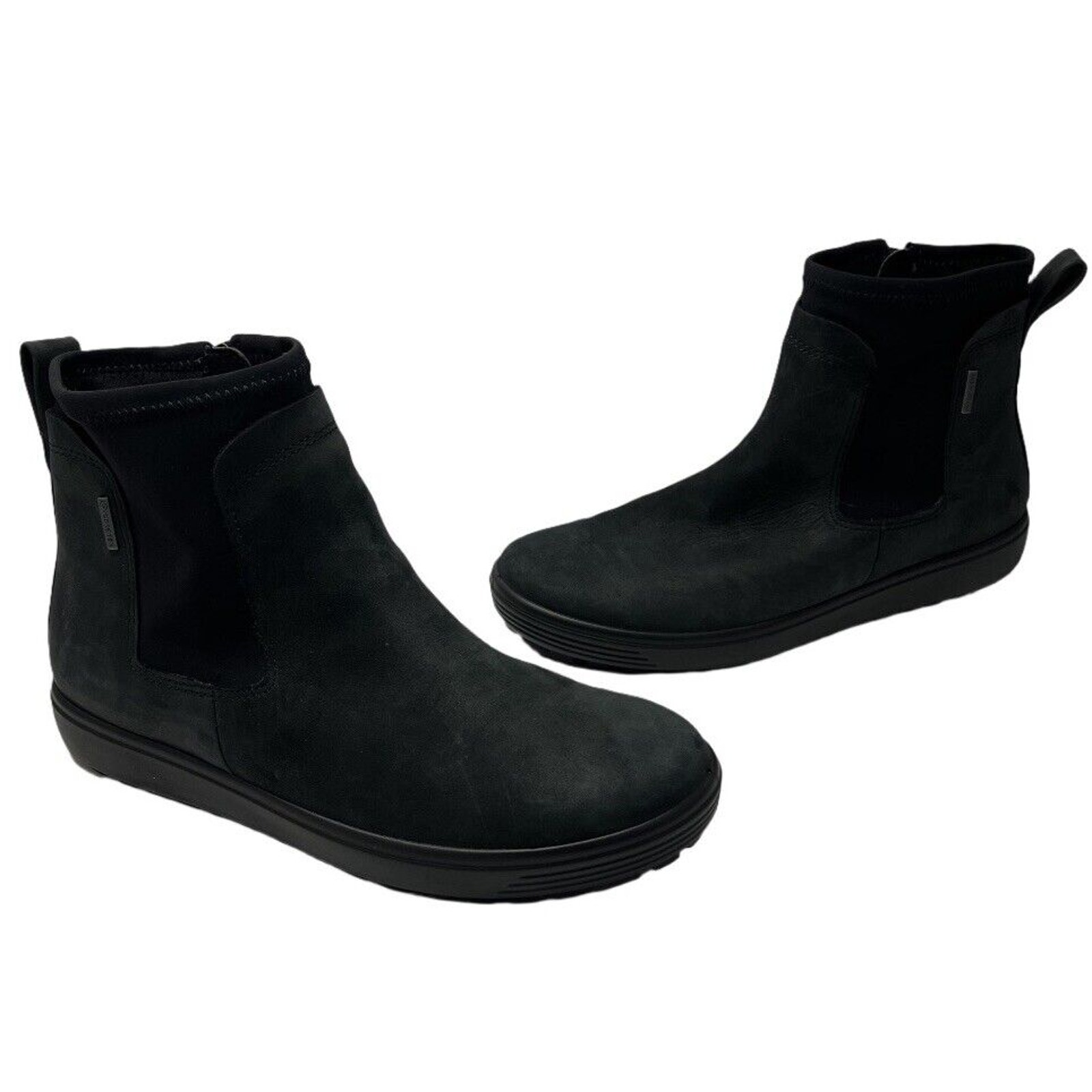 ECCO Boot Women’s Size 37 6-6.5 US Black Soft 7 Tred Gore-Tex Chelsea Side Zip