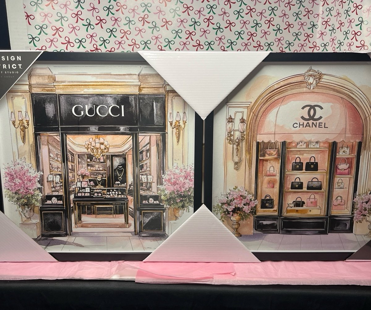 Design District Gucci Chanel Shadowbox Wall Art