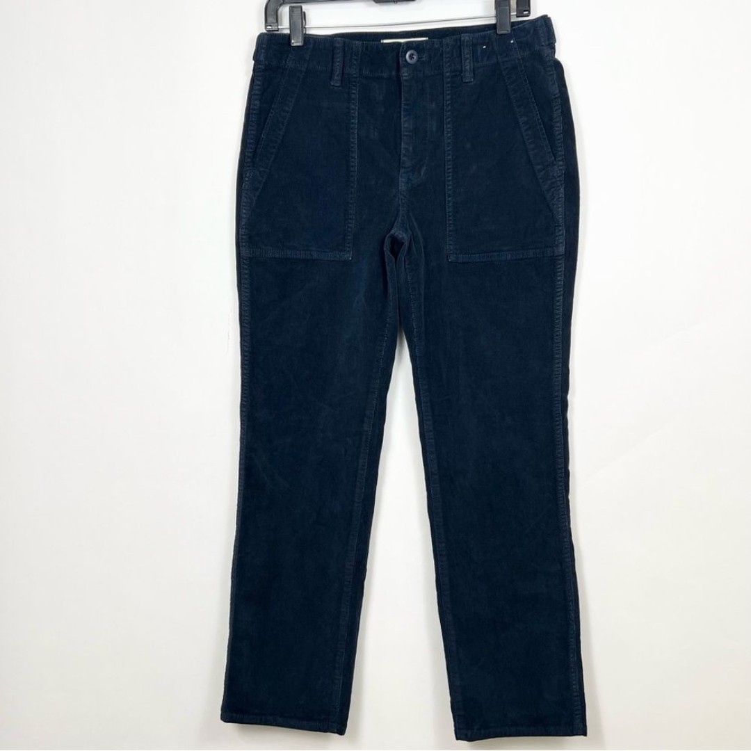 Madewell The Slim Straight Utility Pant Garment Dye Corduroy Navy Blue Size 27