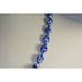 VTG Asian Hand Knotted Blue Hand Painted Porcelain Writing Bead Necklace C