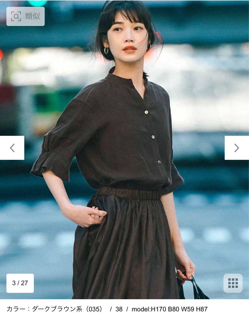 23区 32 LIBECO linen set-up blouse and skirt, this season.