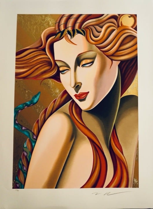 Moser Eve Hand Signed Serigraph with Gold-Foil Stamping