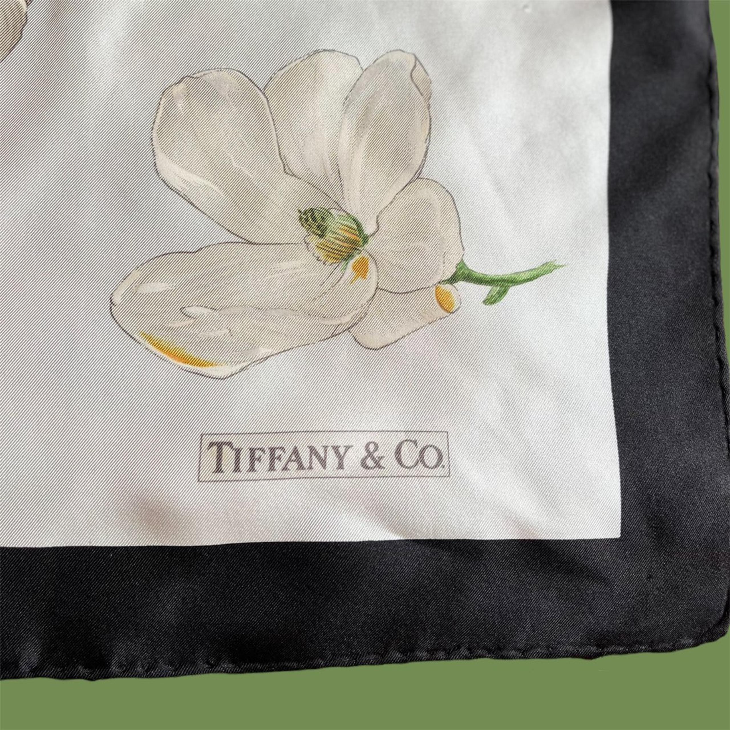 Authentic Vintage Tiffany & Co 100% Silk floral Scarf