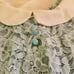 Blue Teal Lace Shirt with White Peter Pan Collar