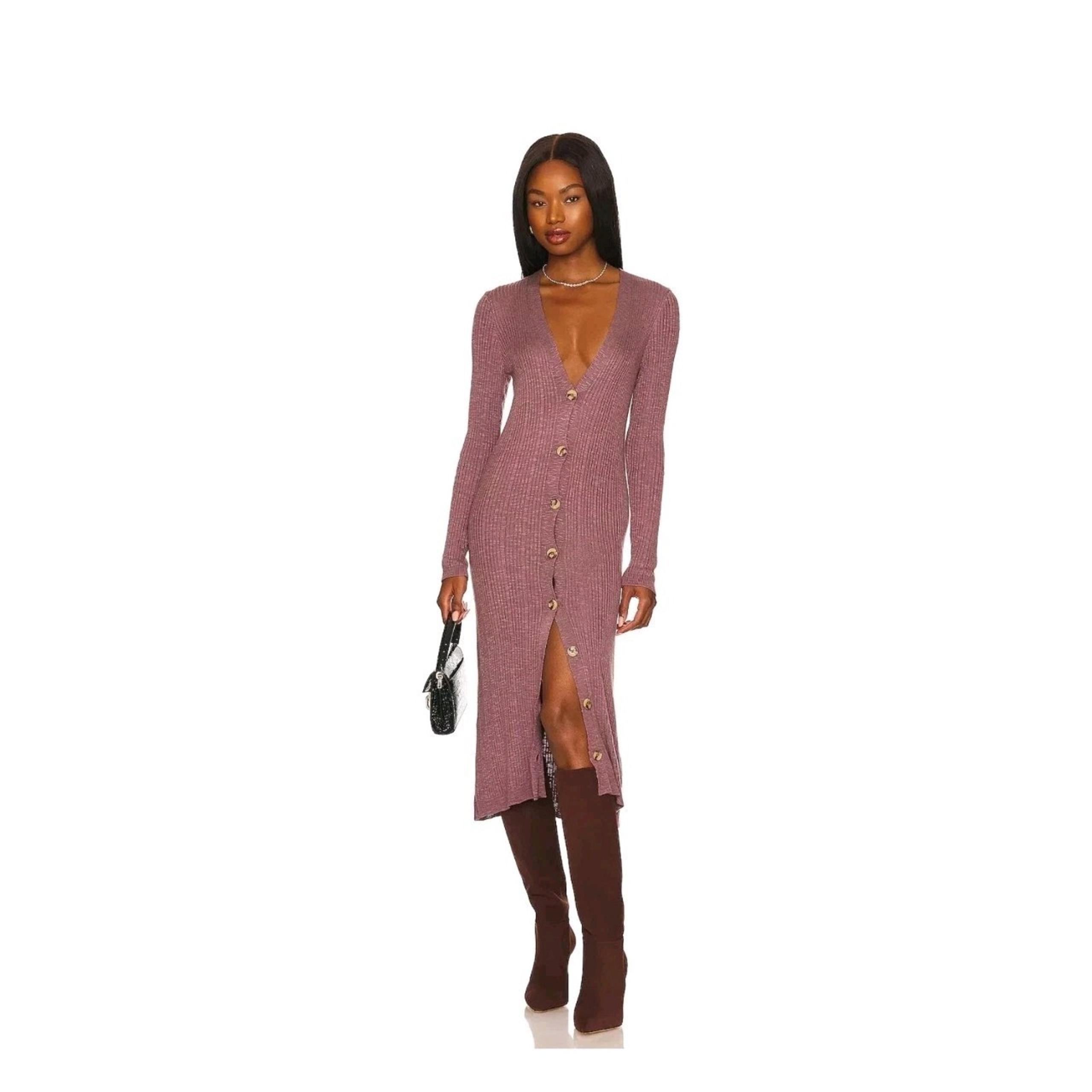 Free People Women’s Date Night Cardigan Midi Knit Sweater Dress – M | NWOT $128