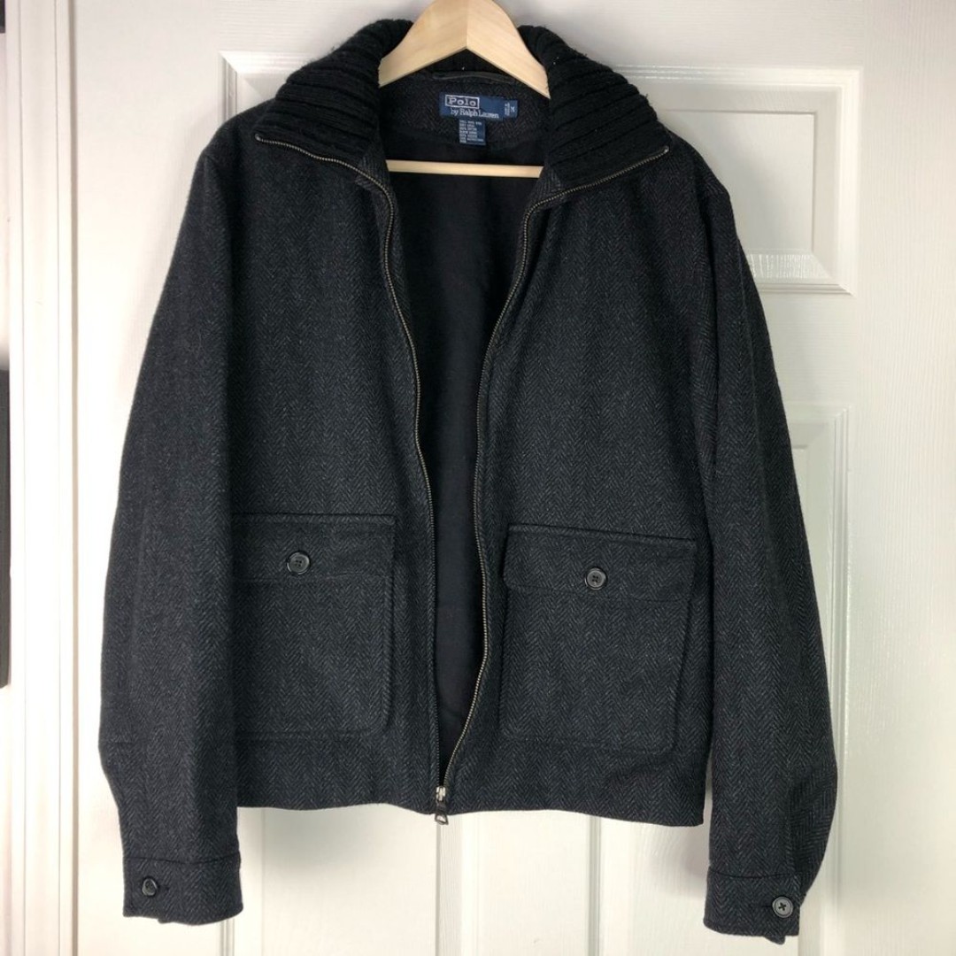 Ralph Lauren Polo Gray Full Zip Wool Jacket