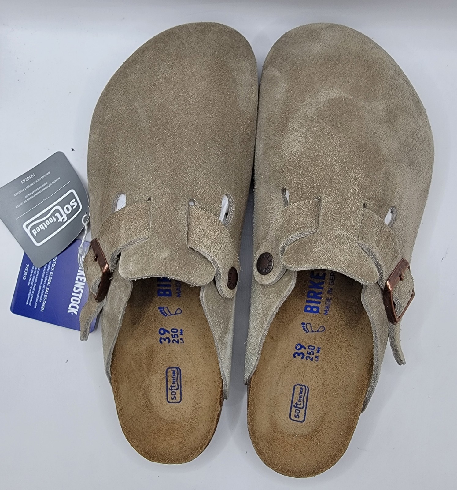 Birkenstock boston bs leather suede taupe color regular wide