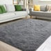 Light Grey Area Rug, 8' x 10' Soft Fluffy Area Rugs for Living Room Bedroom Kids