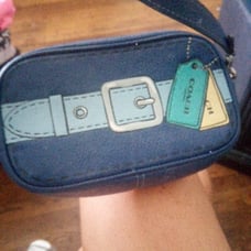 Real Coach Jamie Wristlet With Trompe L'oeil Print