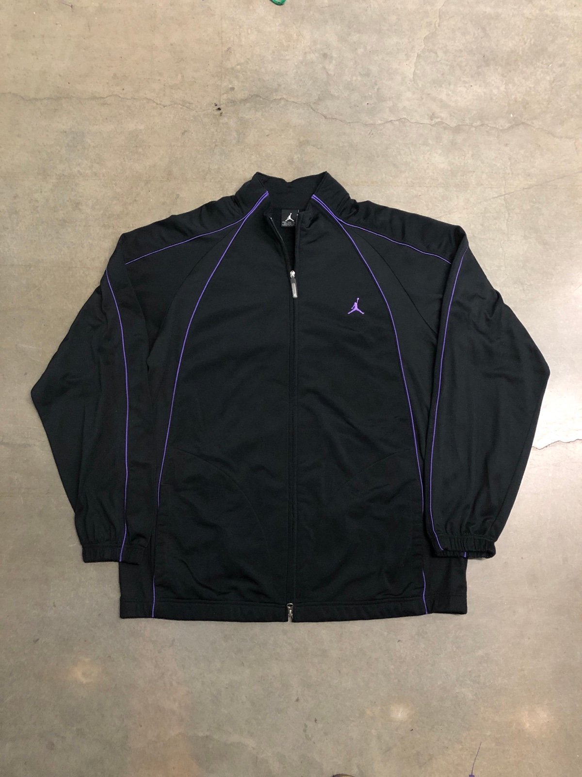 Vintage Y2K Air Jordan Jumpman Logo Full Zip Track Jacket Mens 2XL Black/Purple