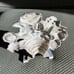 Antique Cast Iron Doorstop Floral Flower Basket Flowers Yellow Shabby Chic