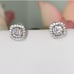 1 ct GENUINE MOISSANITE DIAMOND 18KG/925 halo earrings studs