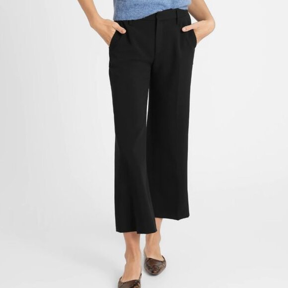 Banana Republic Slim Wide-leg Cropped Pant Black Sz 2
