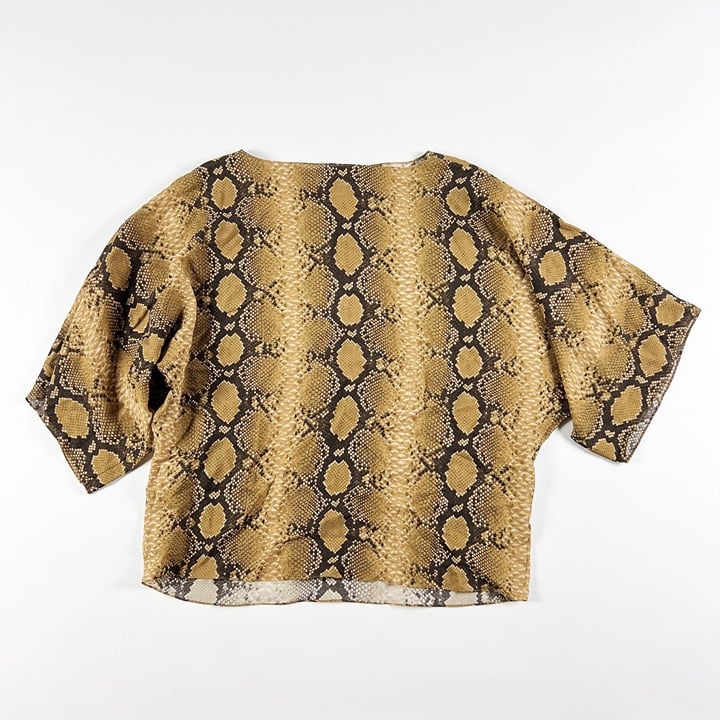 NEW Michael Kors Nikki Python Snake Print Silk Crepe De Chine Blouse Shirt Top S