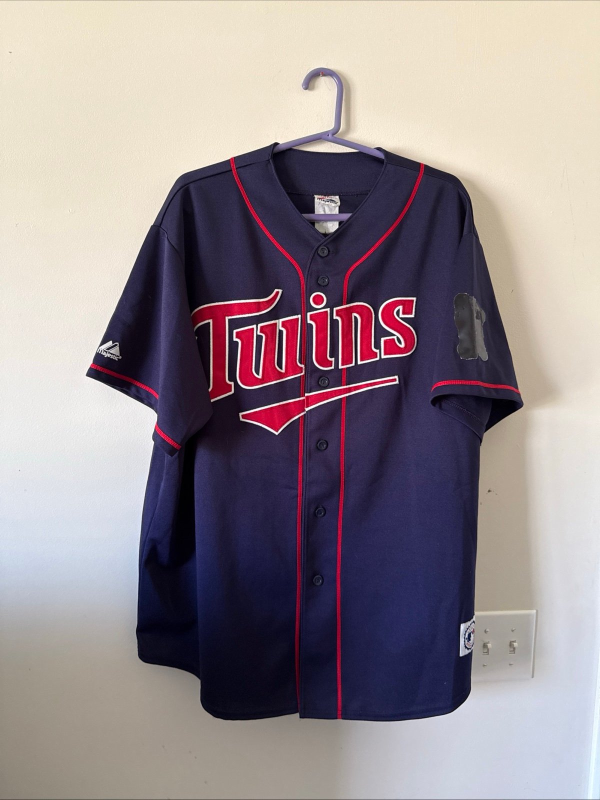 Vintage Minnesota Twins Navy Blue Authentic Majestic Baseball Jersey Men's XL