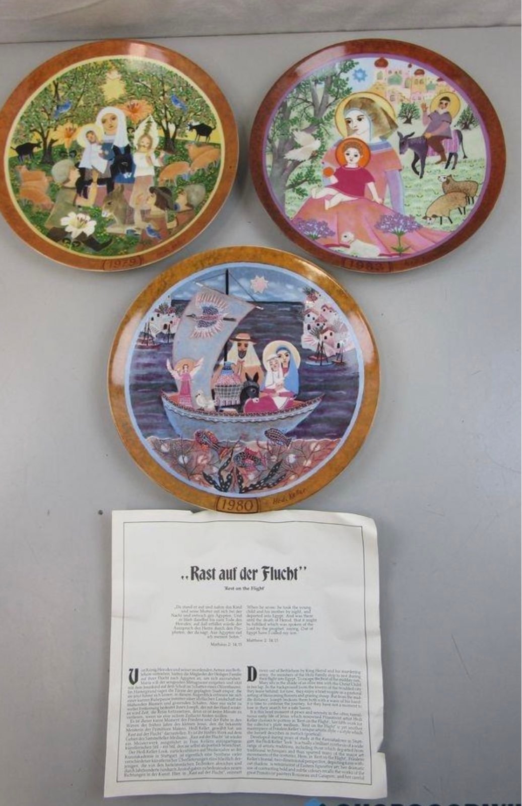 HEDI KELLER RELIGIOUS VINTAGE DECORATIVE PLATES