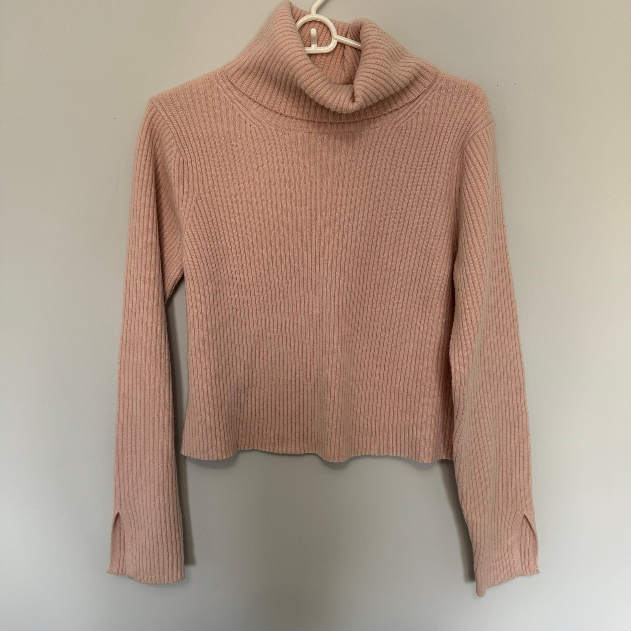 Banana Republic Pink Ribbed Turtleneck Sweater