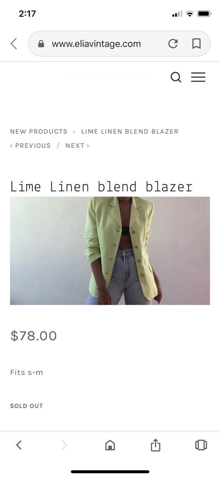 Vintage lime linen blazer