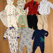 Lot of 13 baby boy clothes bundle Size 12 months. Pants, jackets, sleepers