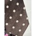 Seaward & Stearn England Silk Tie Brown With White Polka Dot
