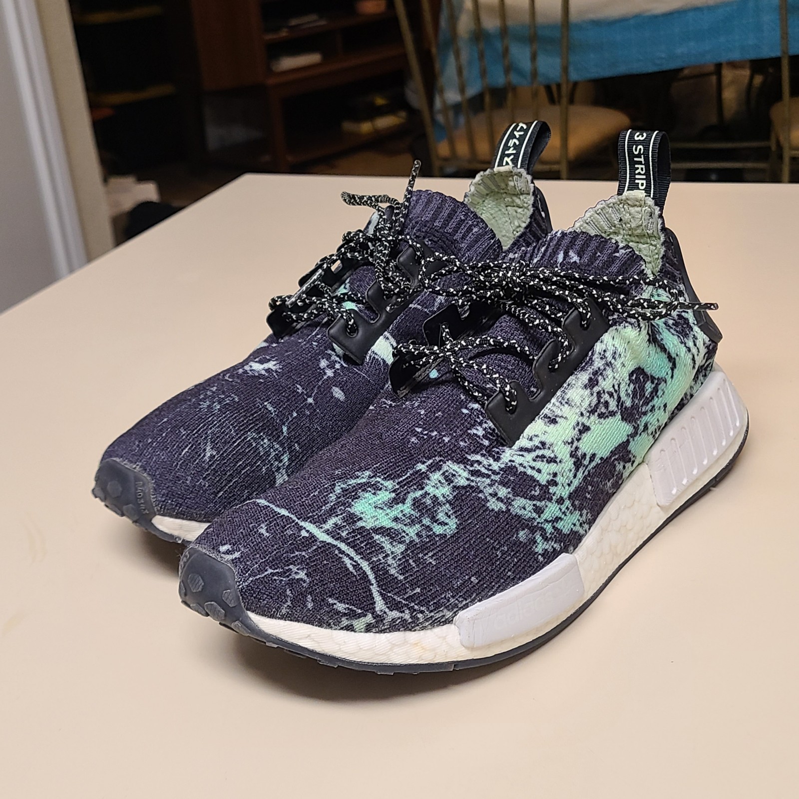 Adidas NMD R1 Marble Tiedye Primeknit casual running sneakers fits Women's 9