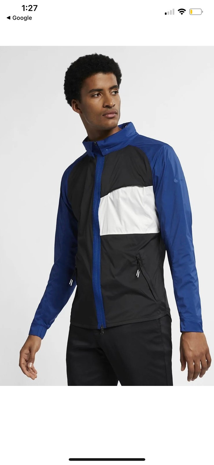 Nike Shield Packable Lightweight Full Zip Jacket Blue AJ5444-011 Men Size Large