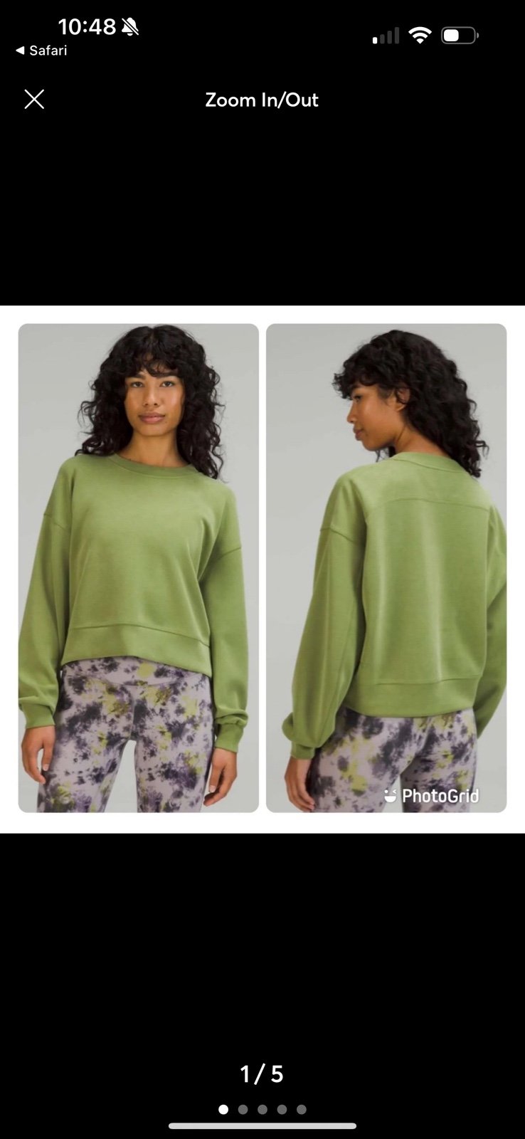 Lululemon Perfectly Oversized Cropped Crew *Softstreme™ Green Foliage size 4