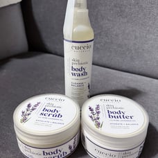 Skin Prebiotic Body Butter, body scrub and body wash with pure lavender oil 8oz