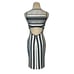 Clover Canyon white black blue print bodycon mini dress size Medium