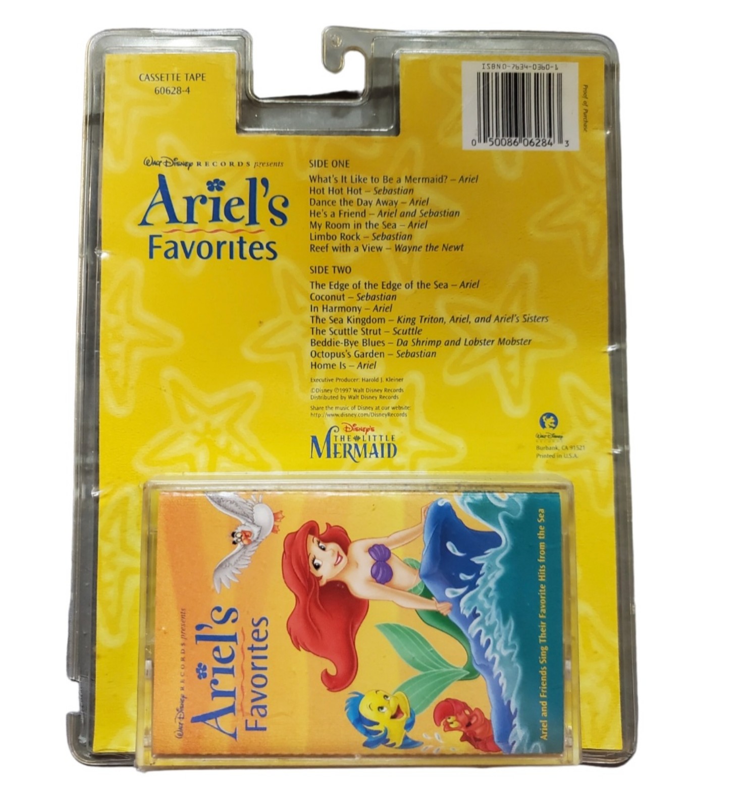Vintage 1997 Disney Ariels Favorites Cassette Tape A2