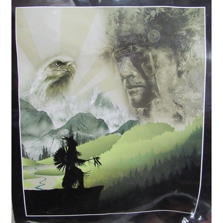 Mario Patino Ancestral Spirit Native American Mountains Eagle Plush Blanket Qn