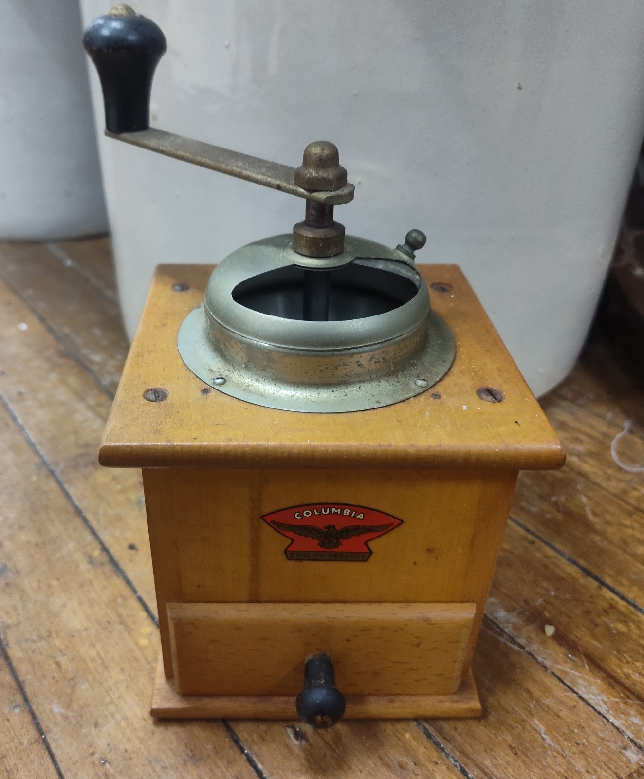 Vintage Columbia wooden coffee grinders