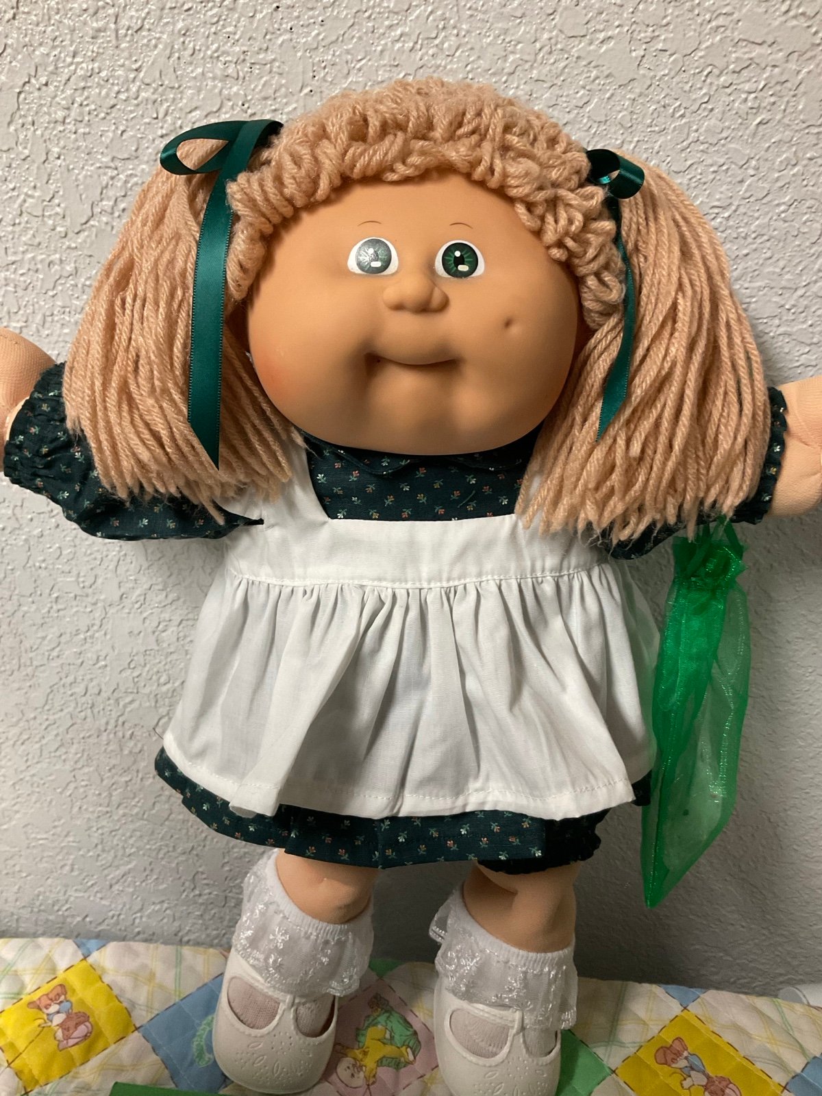 VTG Cabbage Patch Kid Girl Harder To Find HM#8 Wheat Poodle Hair Green Eyes ‘85