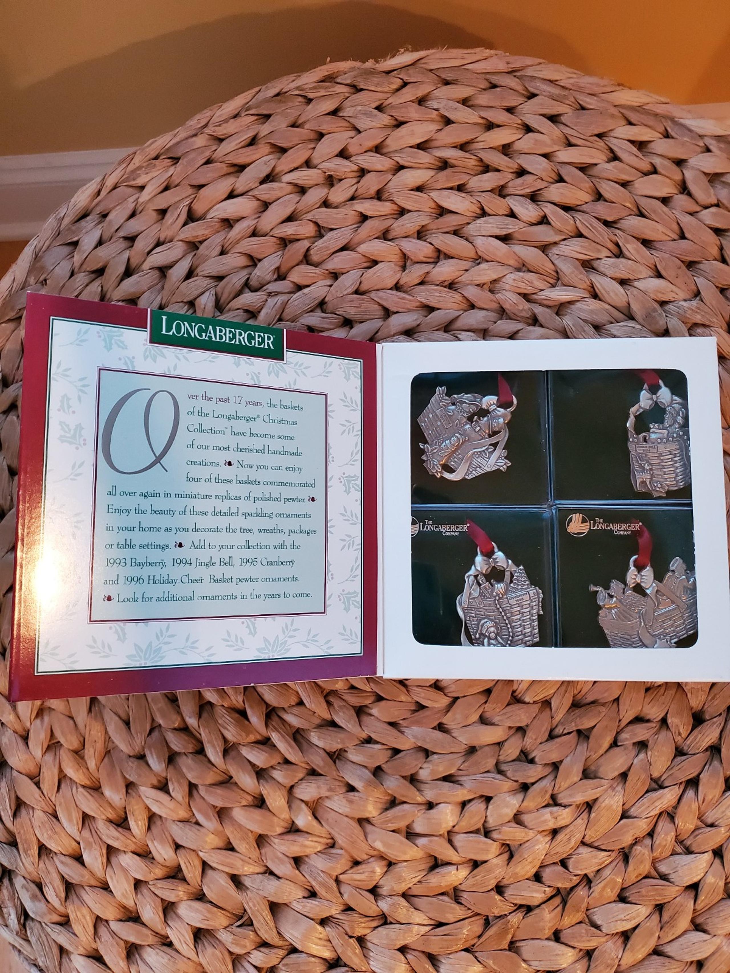 Longaberger Basket Christmas Pewter Ornaments