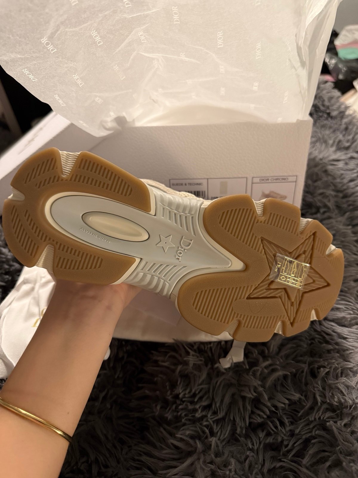 【厚底・プラットフォーム】Dior★Chronoスニーカー★ Dior Chrono Sneaker Mesh and White Leather-Effect Panels | DIOR
