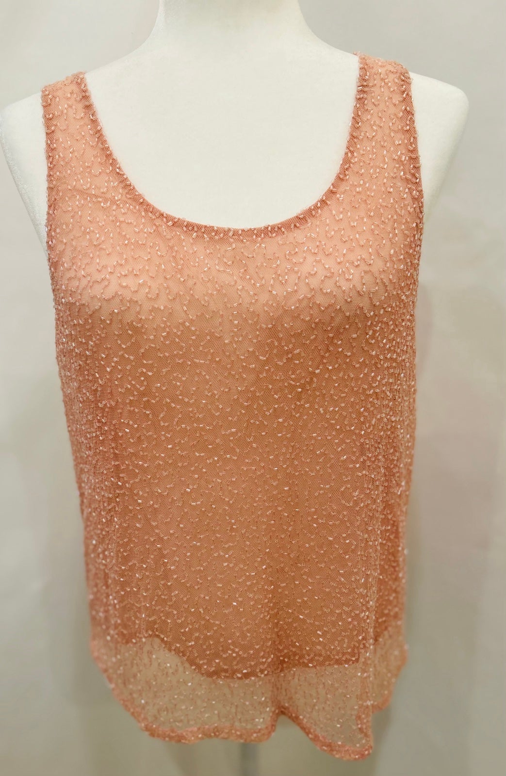 Harrison Morgan Pink Beaded Top, NWT XL