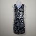 Adrianna Papell Evening Sequined Mini Dress Size 6 Silver Black Party V-Neck NWT