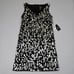 Adrianna Papell Evening Sequined Mini Dress Size 6 Silver Black Party V-Neck NWT
