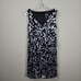 Adrianna Papell Evening Sequined Mini Dress Size 6 Silver Black Party V-Neck NWT