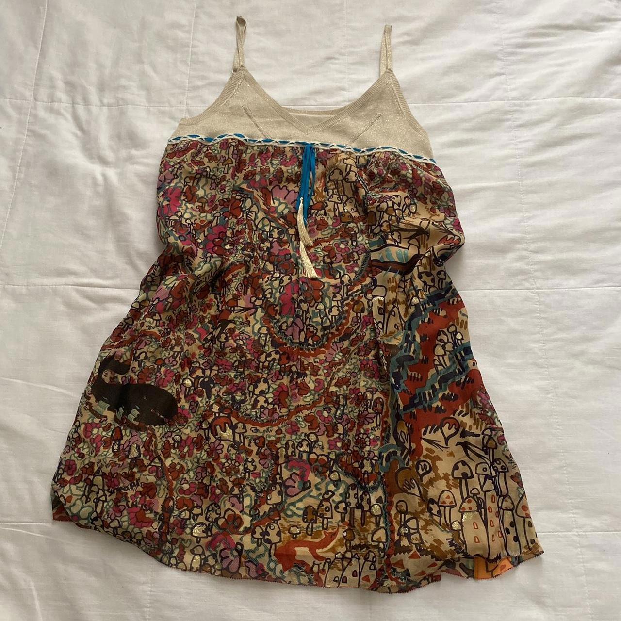 Tsumori Chisato Babydoll Dress Silk Floral Print size Small