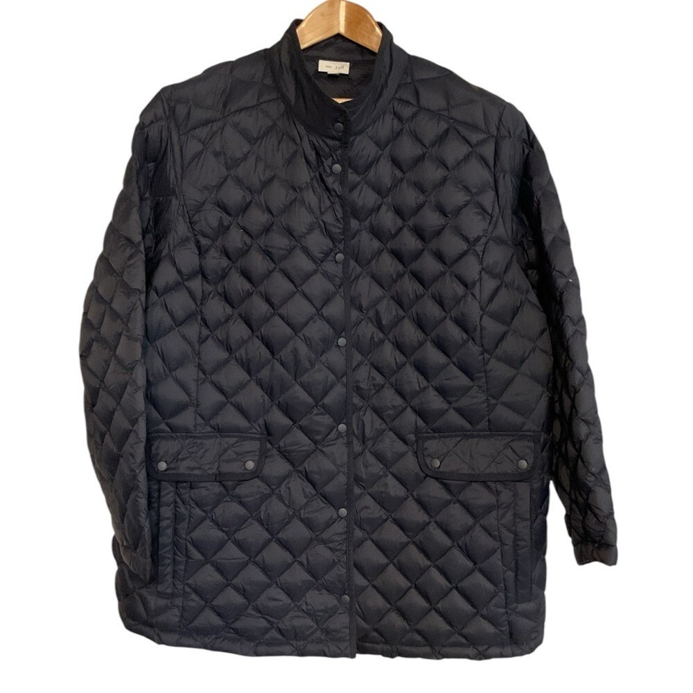 J.Jill Down Black Quilted Jacket size 2X