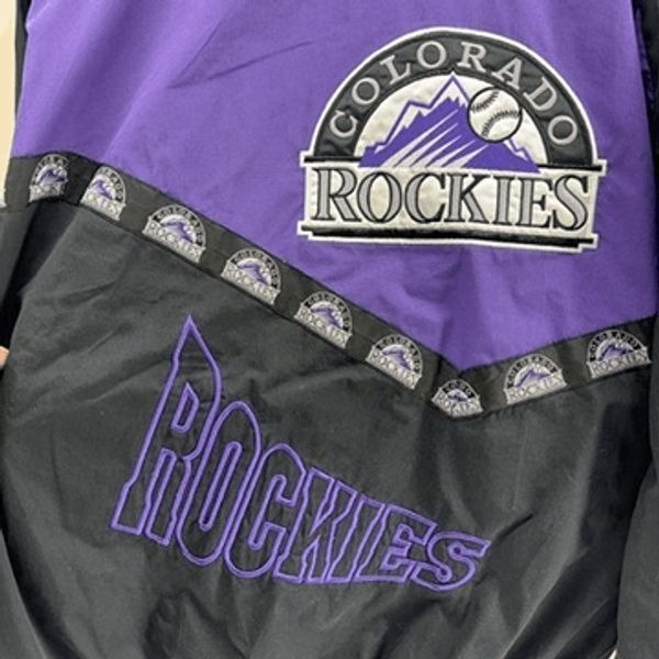 Vintage Pro Player Colorado Rockies Windbreaker Zip Up Jacket Size Large MLB EUC