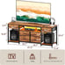 LED TV Stand with 6 Fabric Drawers and Power Outlet for 60 55 50 Inch TVs