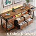 LED TV Stand with 6 Fabric Drawers and Power Outlet for 60 55 50 Inch TVs