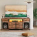 LED TV Stand with 6 Fabric Drawers and Power Outlet for 60 55 50 Inch TVs