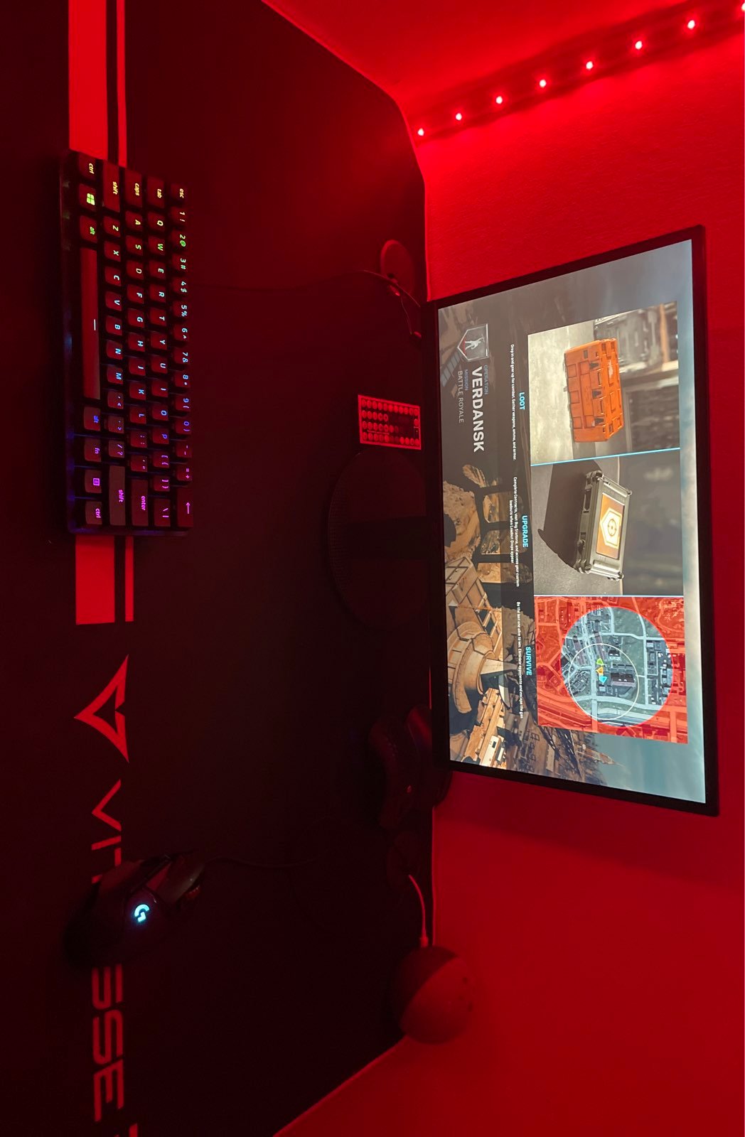 Gaming desk with mousepad